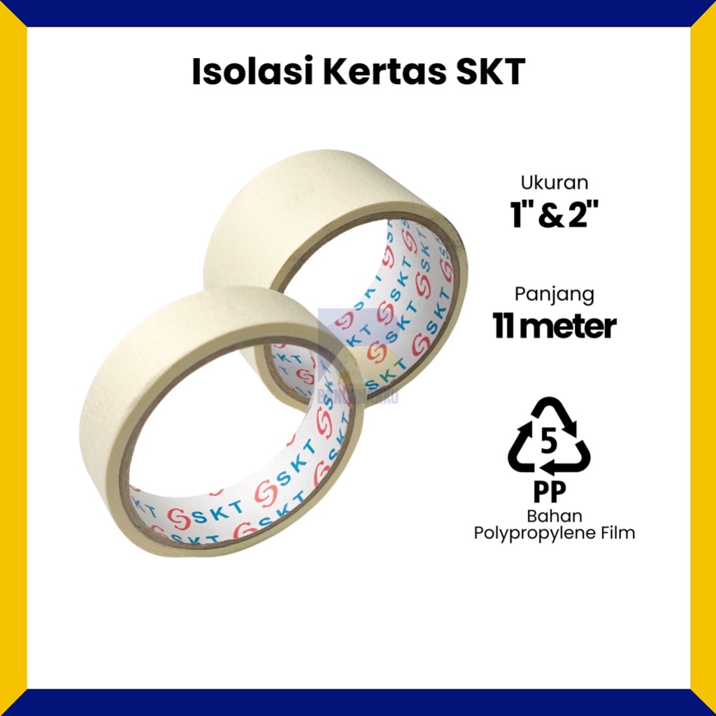 

Isolasi Lakban Kertas Masking Tape 28 Yard Ukuran 1" 2