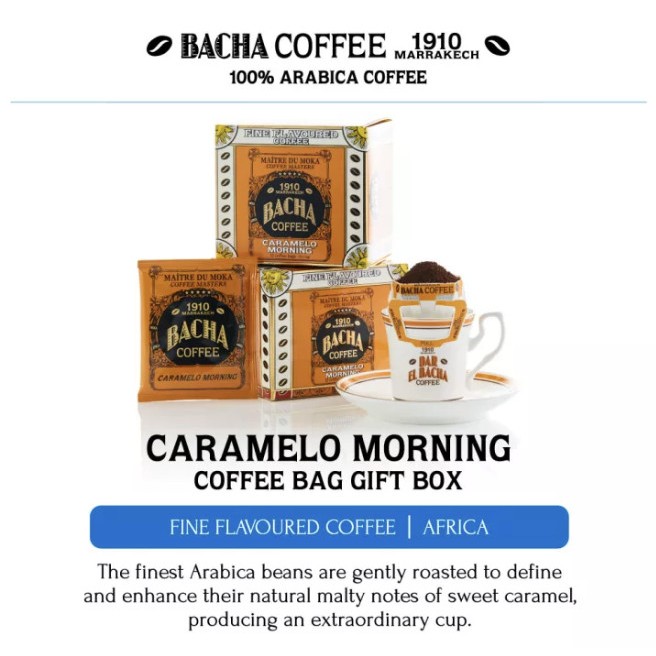 

Bacha Coffee Fine Flavoured Coffee - Caramelo Morning Coffee Bag Gift Box
