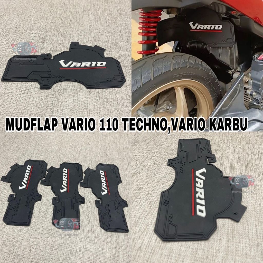 MUDFLAP VARIO 110 TECNO KARBU CARBU FI KARPET LUMPUR VARIASI PENAHAN LUMPUR MUD FLAP HONDA VARIO 110