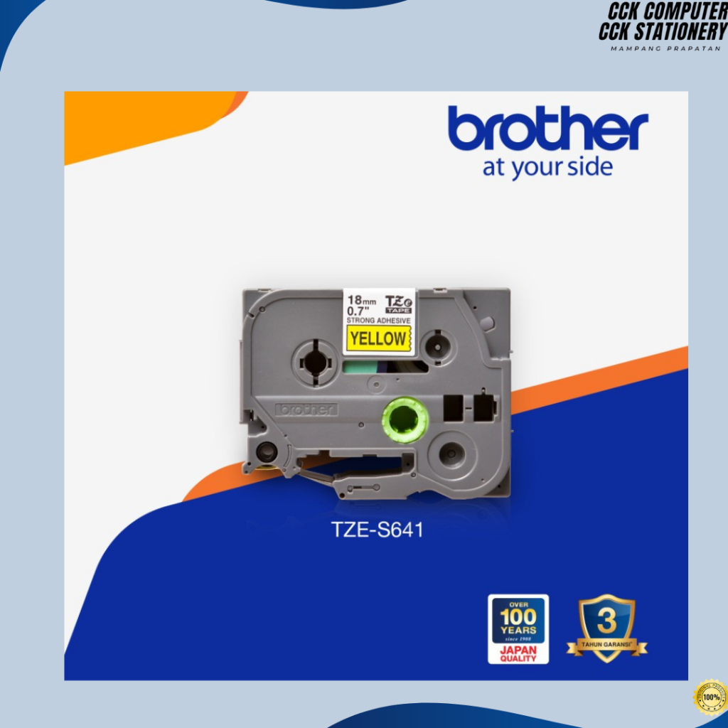 

Brother Label Tape TZe-S641 18mm Strong Adhesive Black on Yellow