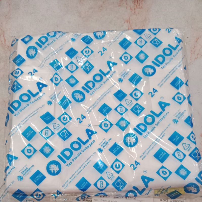 kantong HD Putih susu Merk Idola uk.24