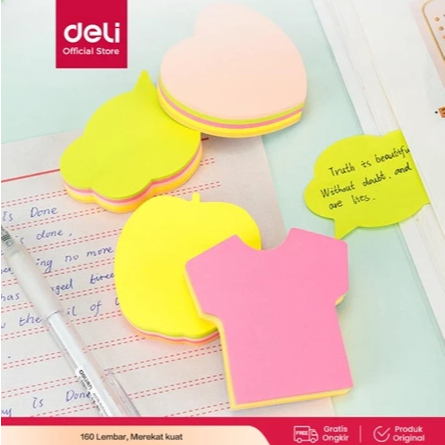 

Deli Memo Tempel Sticky Notes Warna Neon 150 Sheets