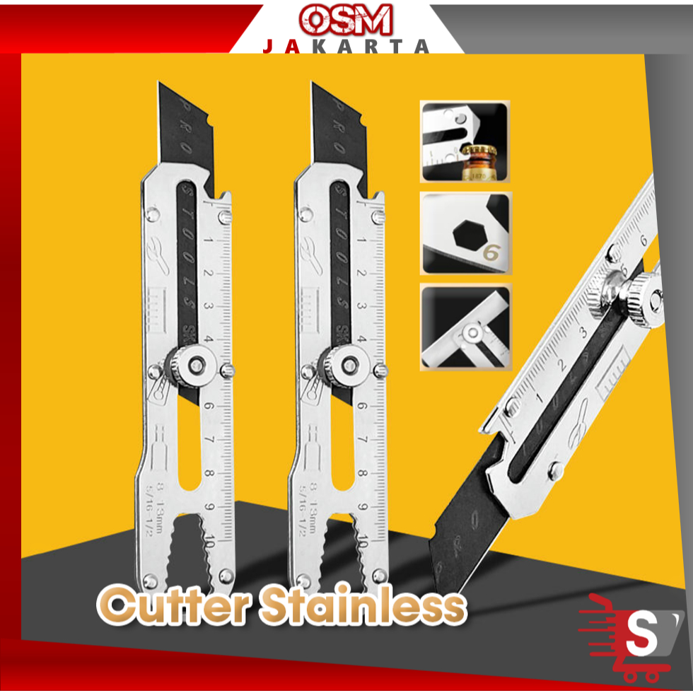 

OSM JKT 6511 Cutter Stainless Serbaguna / Alat Pemotong Keras Anti Karat / Pembuka Tutup Botol / Pemotong Multifungsi Anti Karat