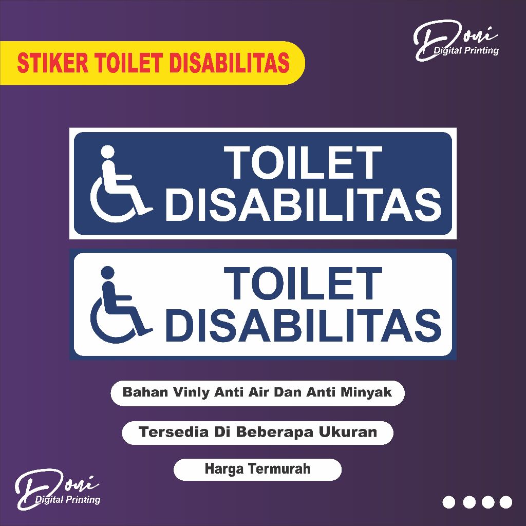 

Stiker Toilet Disabilitas / Stiker Toilet Orang Berkebutuhan Khusus / Bahan Vinyl Anti Air