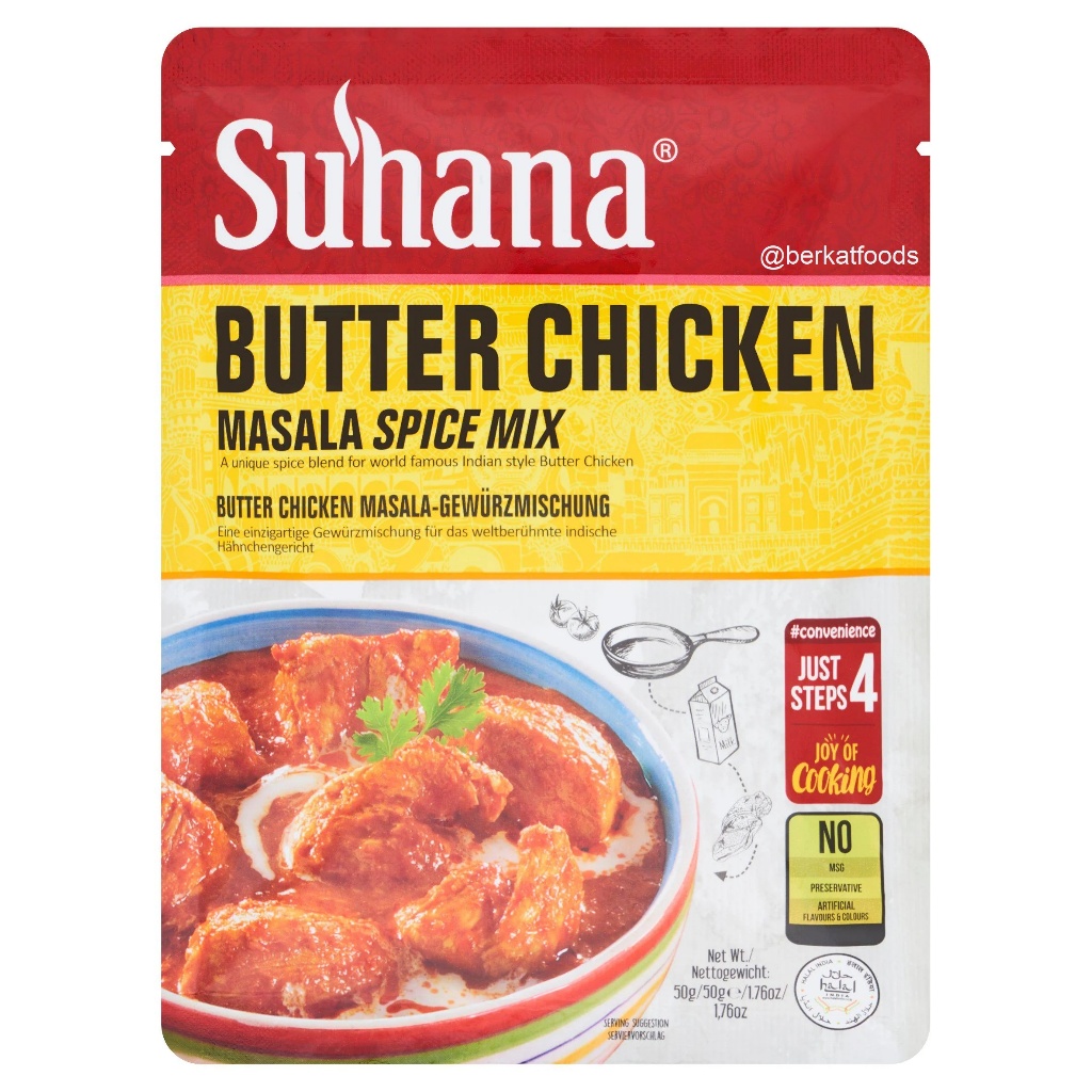 

Butter Chicken Masala Spice Mix Suhana / Bumbu Masak Instan Ayam Mentega Khas India Halal