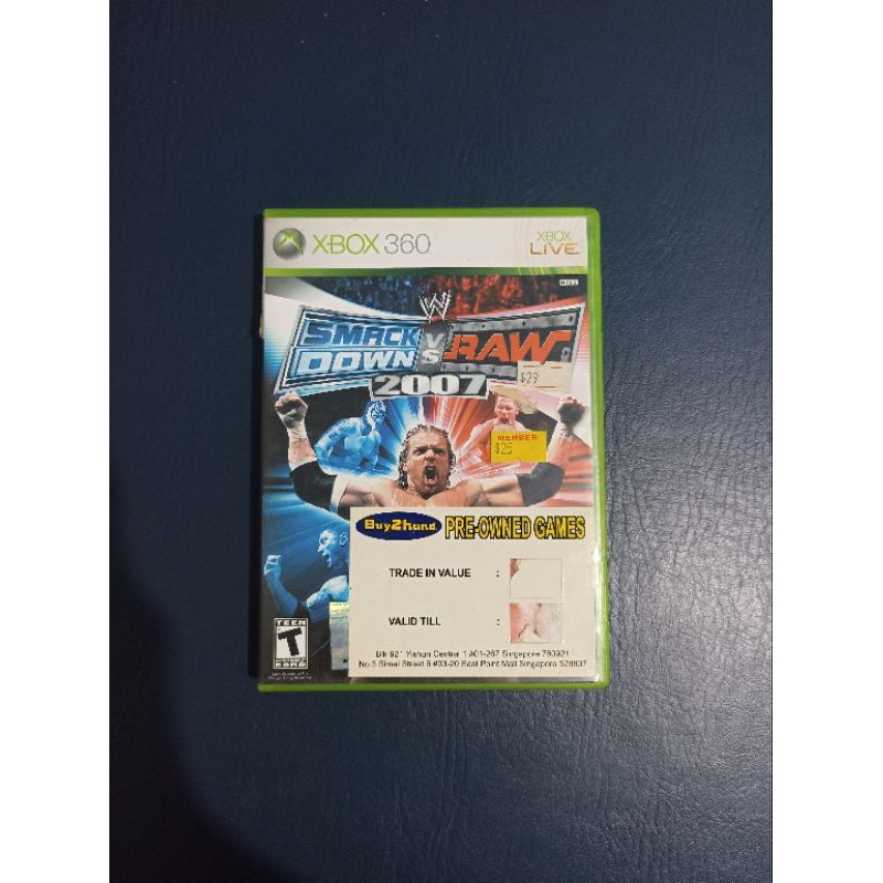 XBOX 360 Smackdown Vs Raw 2007 BD Kaset CD Game Ori Games Original