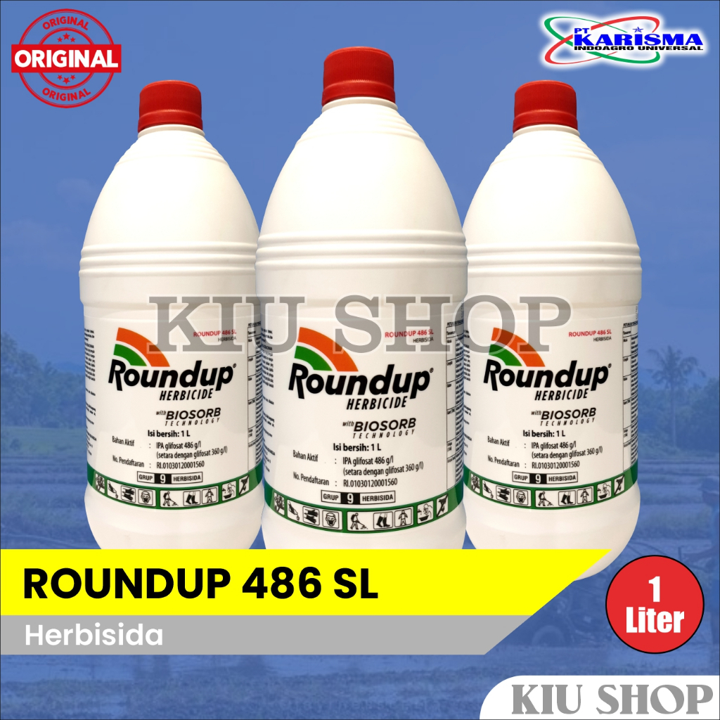 Grosir / ROUND UP 486 SL - 1 Liter / Herbisida Gulma Rumput Liar / Glifosat Roundup