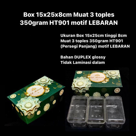 

( 5 pcs ) dus lebaran motif hijau tua lentera packaging 3 toples hardtop 350gram dus edisi eid mubarak size 15x25x8 cm