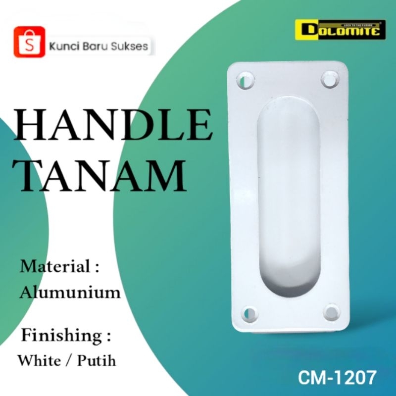 Dolomite Handle Tanam/ Pintu Geser / Sliding CM-1207 Aluminium Putih