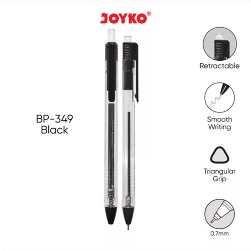 

Joyko bolpoin Cetekan BP 349 BP 338 hitam 1 pack isi 12