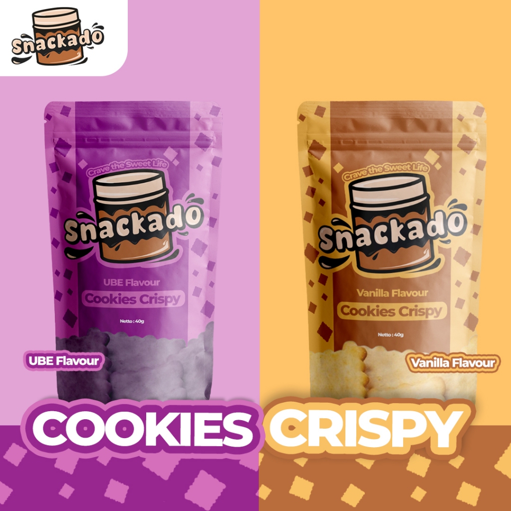 

Snackado Crispy Cookies variant Vanila + Ube 40g