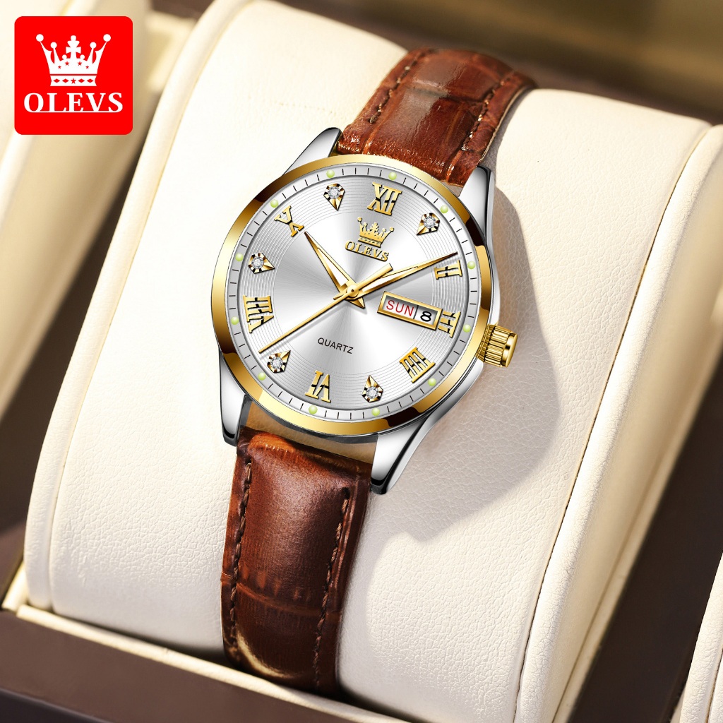 Olevs Jam Tangan Wanita Kecil Cewek Elegan Fashion Strap Jam Tangan Wanita Anti Air Original Mewah