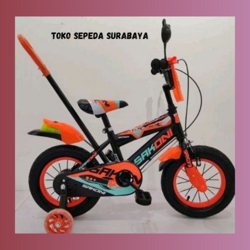 SEPEDA ANAK LAKI BMX SAKONI SIMBA 12 INCH BAN 2.50 BARU