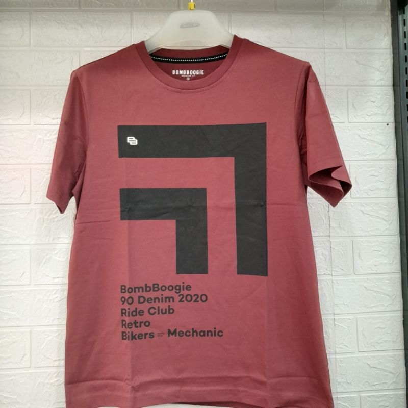 kaos bombboogie original 100% merah muda Regulerfit 12E37B4DR