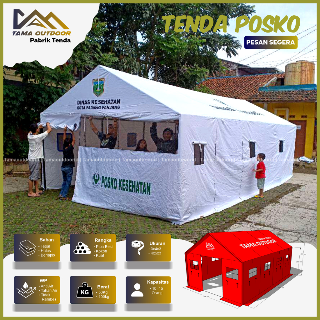 Tenda Posko Unicef Ukuran 4M x 6M Pengungsi - Camping Outdoor