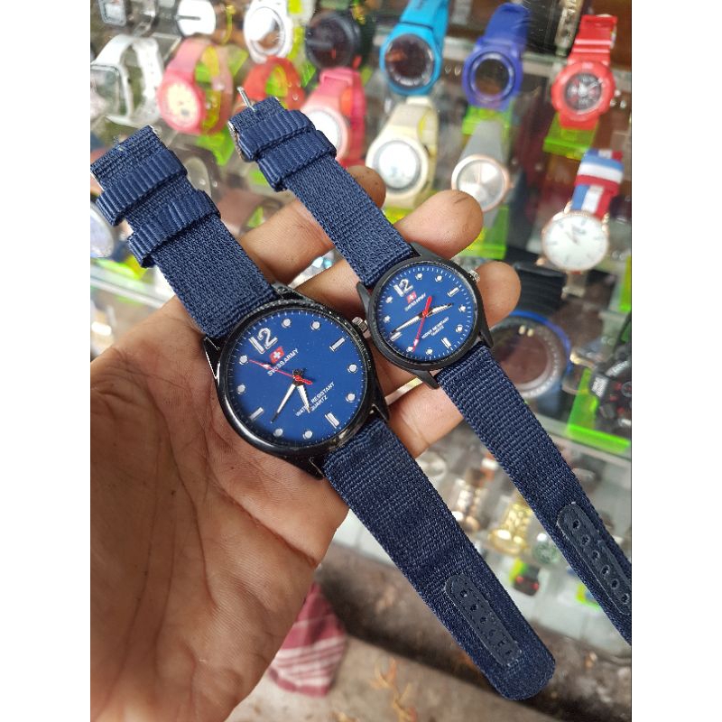 JAM TANGAN COUPLE/SEPASANG TALI KANVAS KAIN