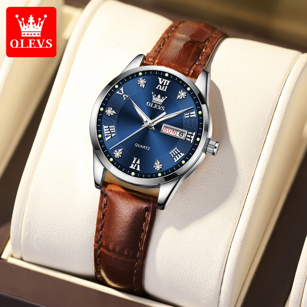 Olevs Jam Tangan Wanita Kekinian Cewek Elegan Anti Air Fashion Leather Jam Tangan Wanita Original