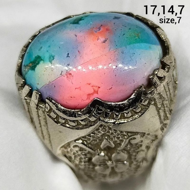 Cincin batu akik pancawarna antik top hq (dyed)