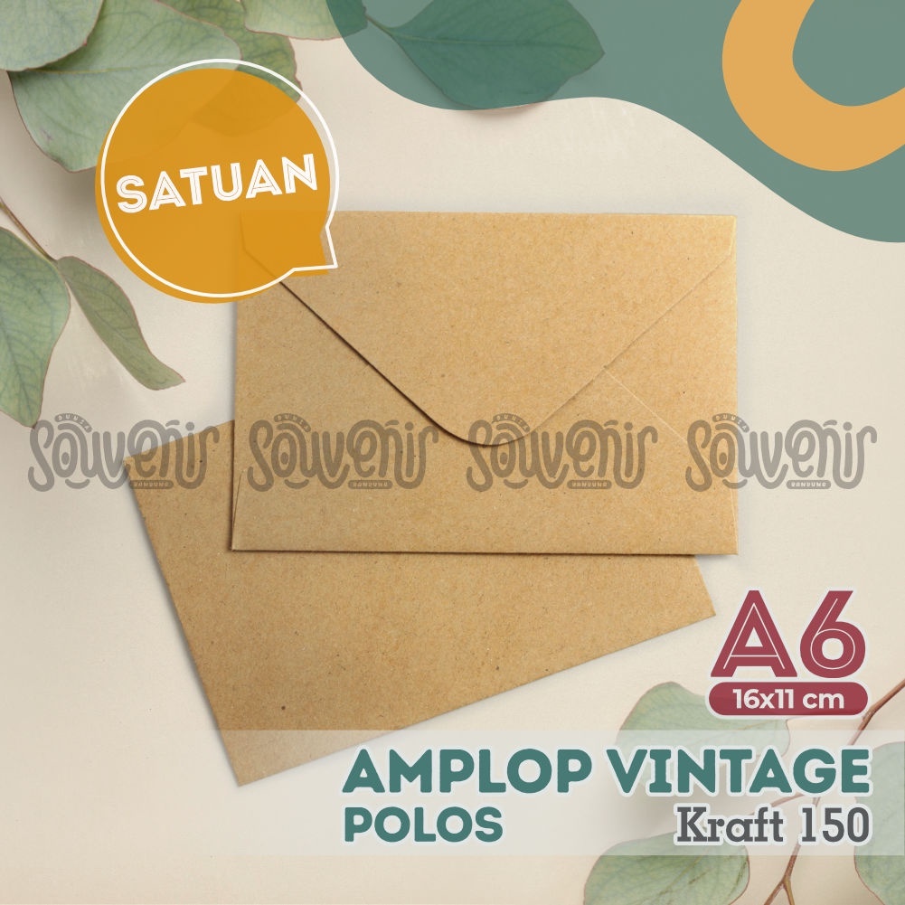 

Custom Sablon Amplop A6 Amplop Vintage Kraft 150 gr Free Design | Uk. 16x11 cm