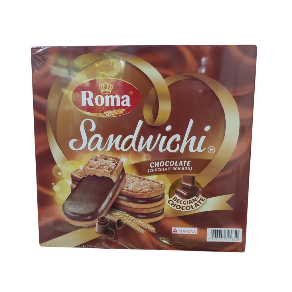 

Roma Sandwichi Chocolate 240gr Biskuit Sandwich Krim Coklat Biscuits Belgian Cokelat Kemasan Box