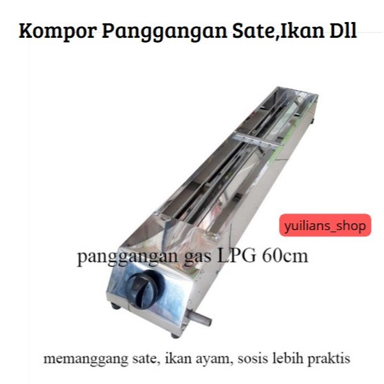Kompor Gas Pemanggang 60cm Stainless | Kompor Panggangan Sate,Ikan Dll