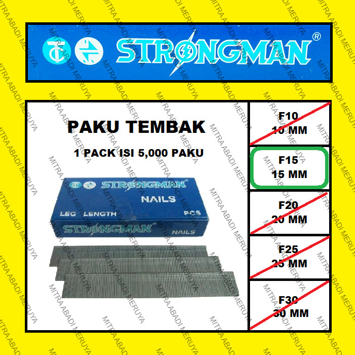 

Paku Tembak STRONGMAN F 15 Air Nailer