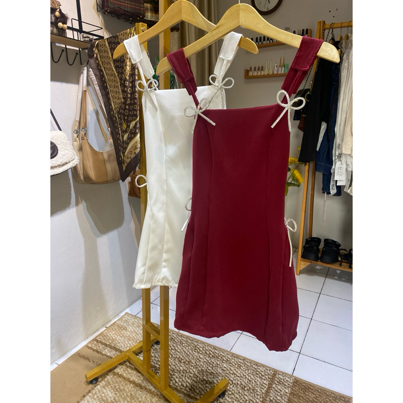 Dress BKk/Dress merah maroon/dress putih/gaun wanita/dress
