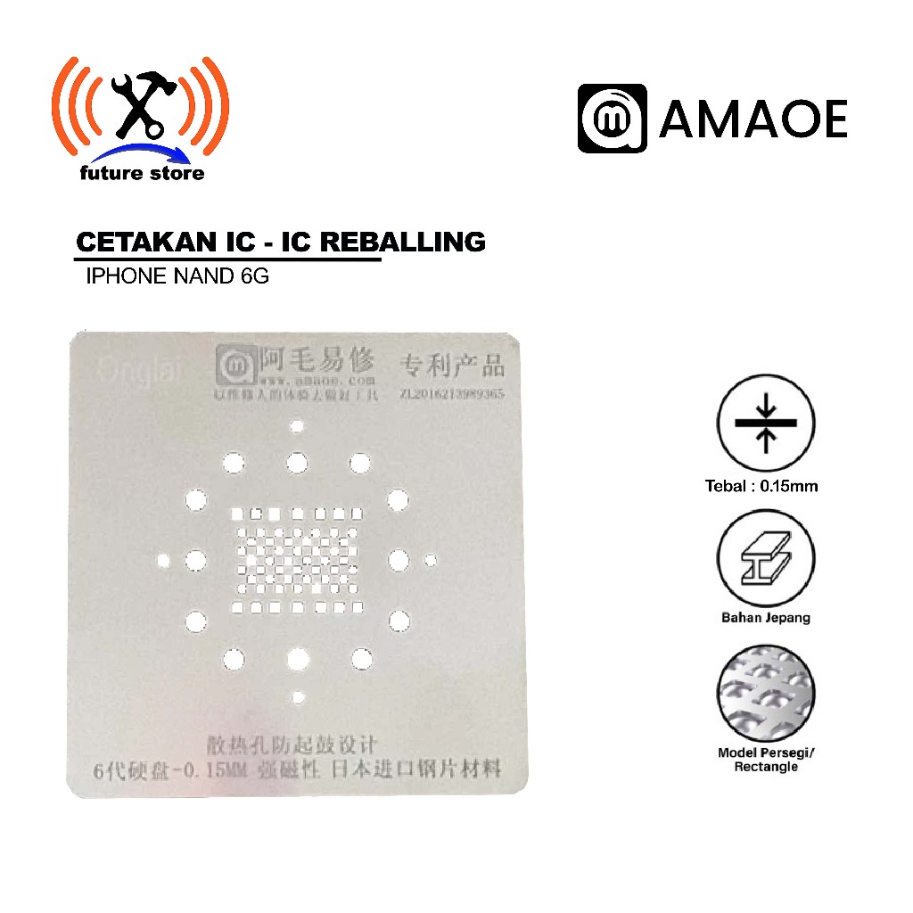 Cetakan IC BGA Amaoe Iphone Nand 6G - 0.15MM