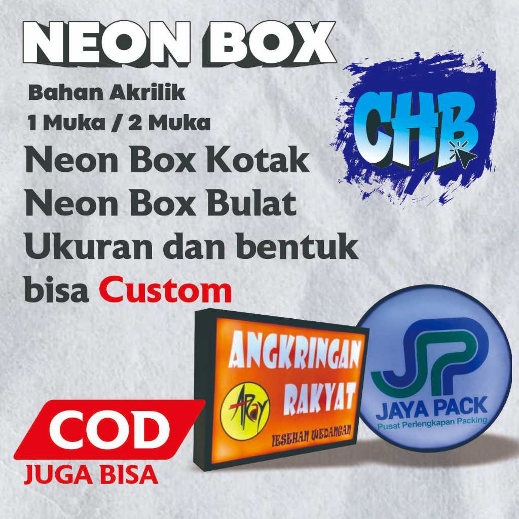 NEON BOX / NEON BOX AKRILIK / NEON BOX 1 SISI / NEON BOX 2 SISI