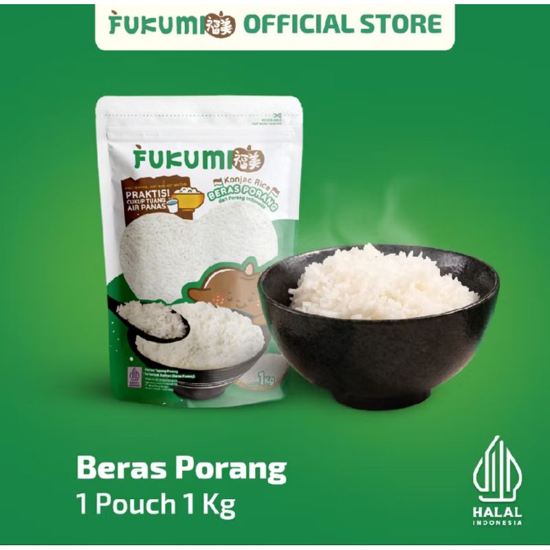 

FUKUMI - Beras porang 1kg /beras instan /beras seduh /beras kobjac
