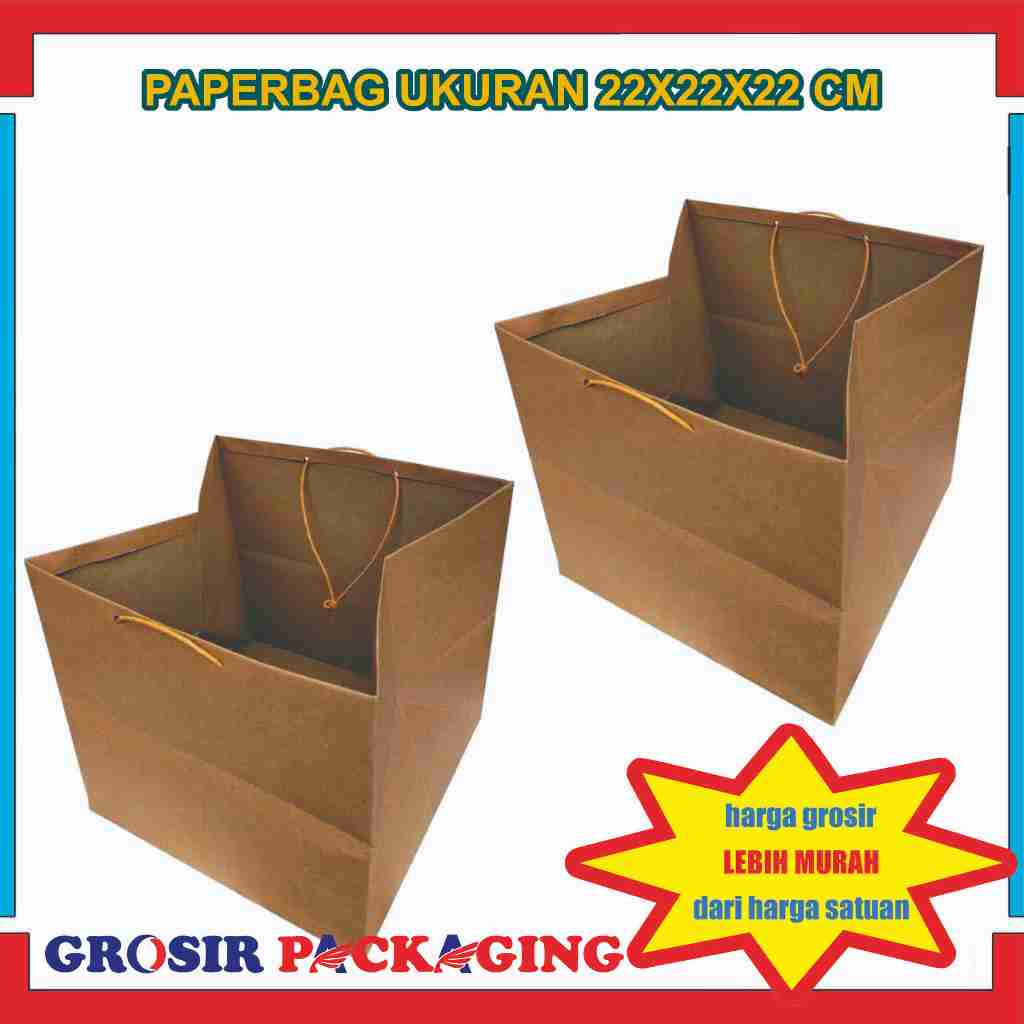 

(PAKET 12 PCS) Paper Bag Ukuran 22x22x22 Cm / Tas Kertas / Tas Kado / Tas Souvenir