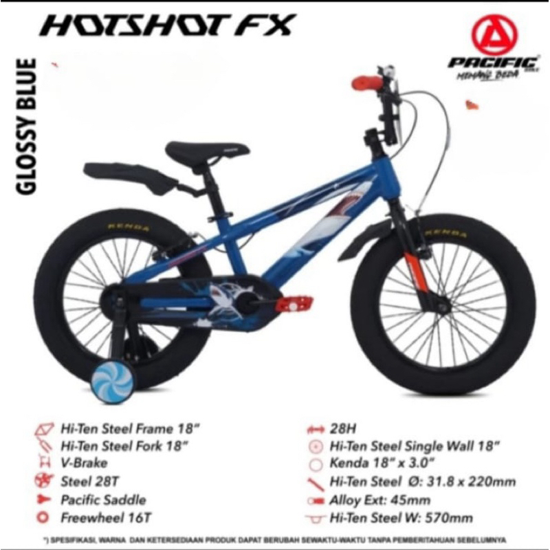 sepeda anak bmx pacific hotshot fx 18 inc