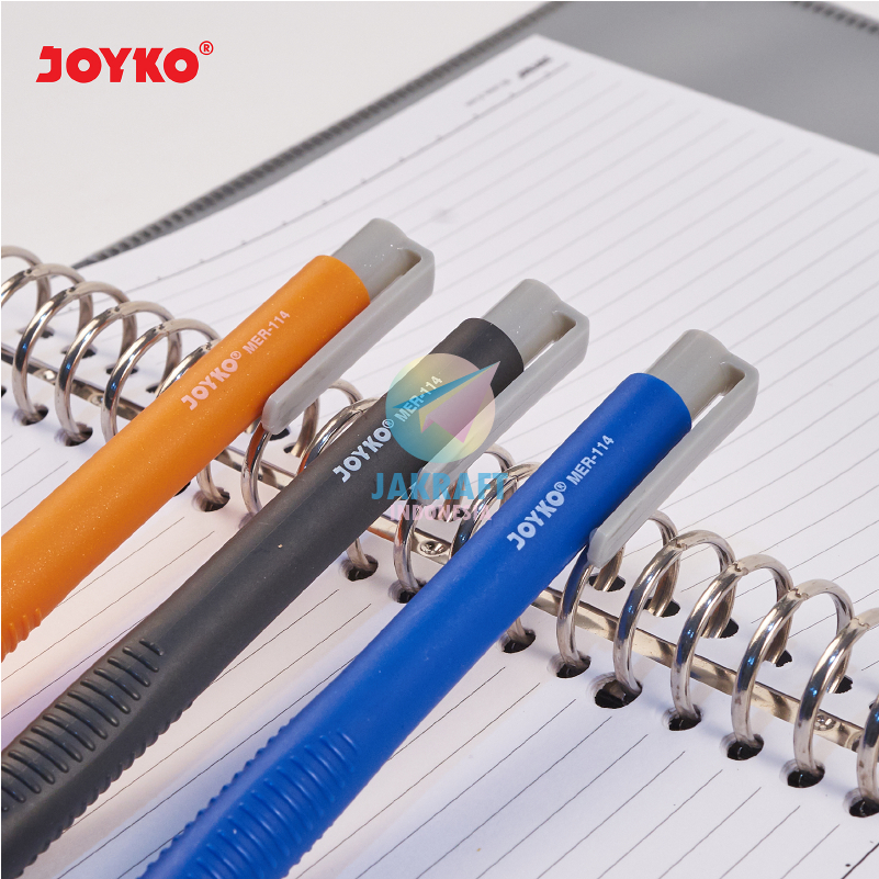 

(1 Set) Penghapus Mekanik Klik + Bonus Refill Segala Pensil JOYKO MER-114 Model Mechanical Rubber Eraser Clean Erasing Pasti Bersih