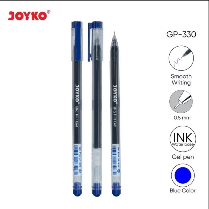 

Gel Pen joyko GP330 Pulpen gel joyko GP 330 Pena gel Joyko GP-330 Big Fill Gel 0.5 mm