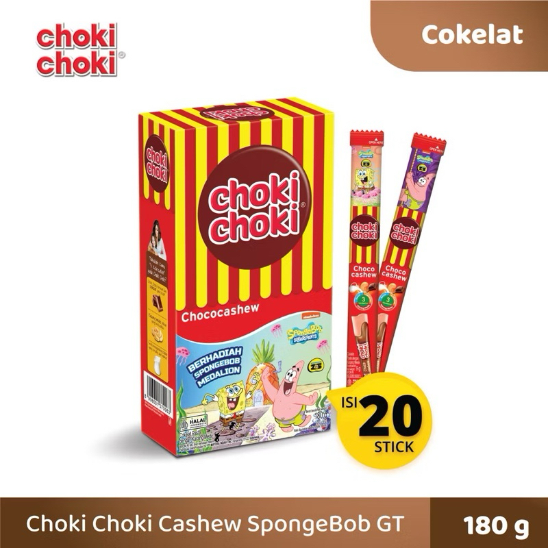 

Choki Chiki Cashew SpongeBob GT Cokelat 180g