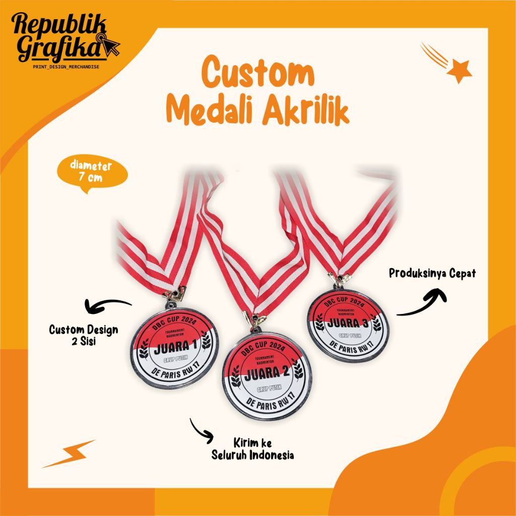 MEDALI CUSTOM / MEDALI KADO / MEDALI BEST BOY FRIEND