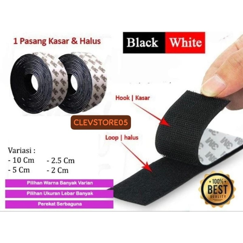 

Tape VelKro perekat Double Tape Serbaguna Set Kasar Halus 2cm x 50cm