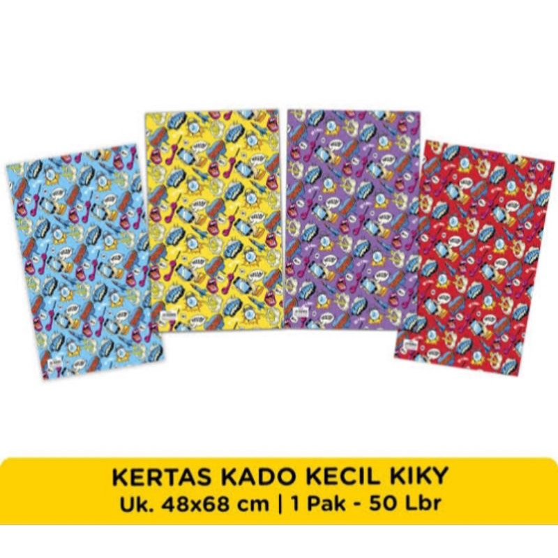 

kertas kado kiky 1pak isi 50 lembar motif random