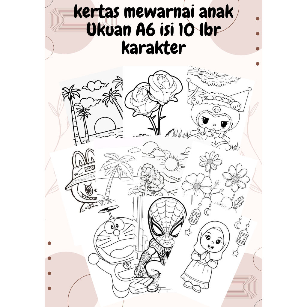 

Kertas Mewarnai Anak Ukuran A6 Isi 10 Lembar
