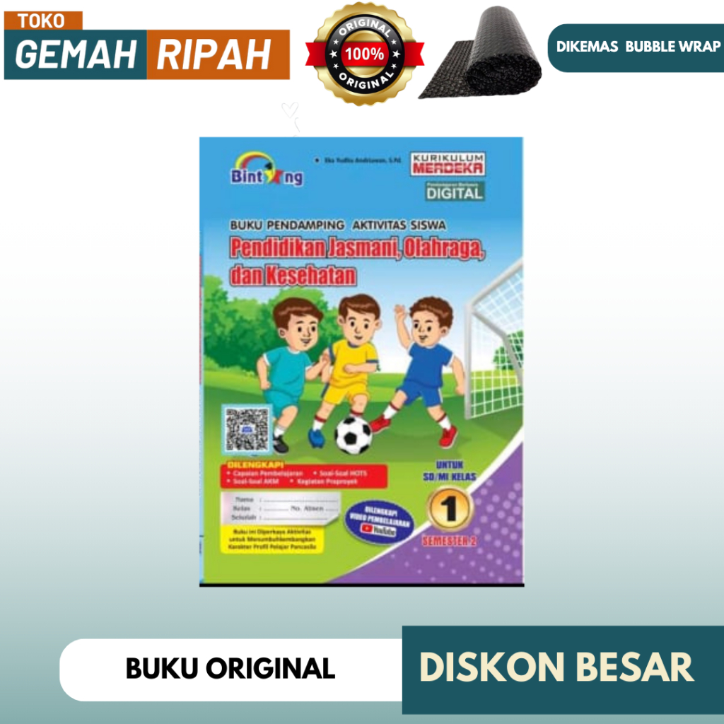 PJOK PENERBIT BINTANG KELAS 1 SEMESTER 2 1 / PENDIDIKAN JASMANI OLAHRAGA DAN KESEHATAN PENERBIT BINT