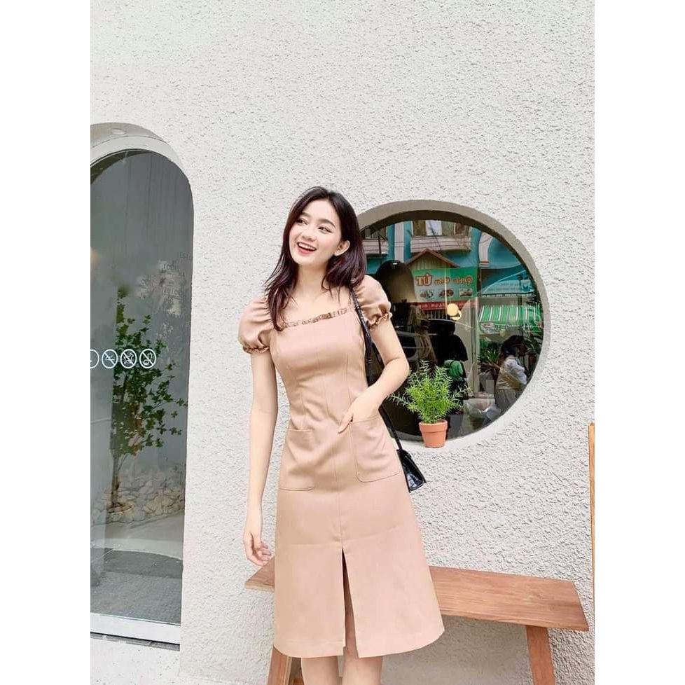 TERBARU Elora Dress Satin Katun Twill Premium Baju Fashion Wanita Korean Style By Fashion.fuchia