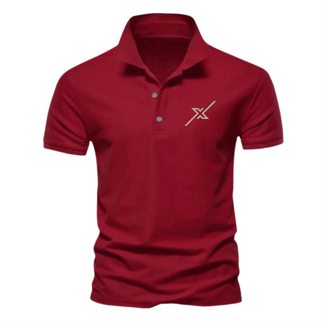 COD T-shirt Kaos Kerah Pria Baju Polo Keren Font X SILVER Lengan Pendek Motif Cressida Quality Premi