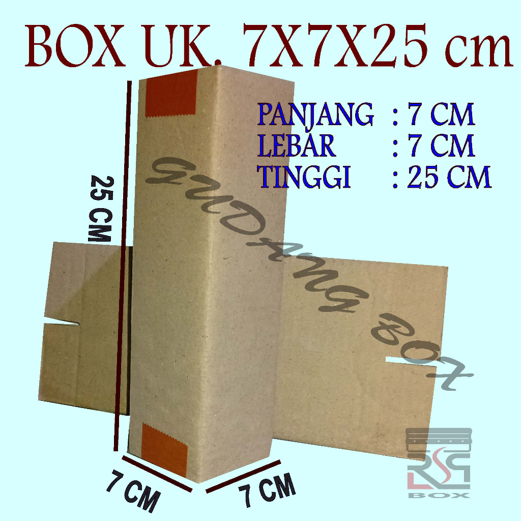 

Kardus packing ukuran 7x7x25 cm box packaging karton box murah