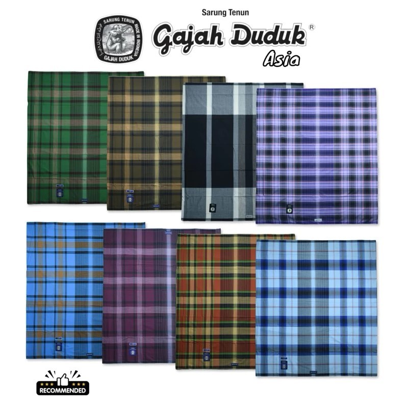 SARUNG GAJAH DUDUK ASIA MOTIF KOTAK KUALITAS BAGUS