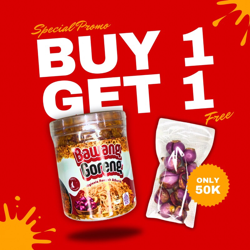 

PROMO SPECIAL BUY 1 GET 1 | Bawang Goreng Maknyus 240gr Gratis Bawang Merah | Murah