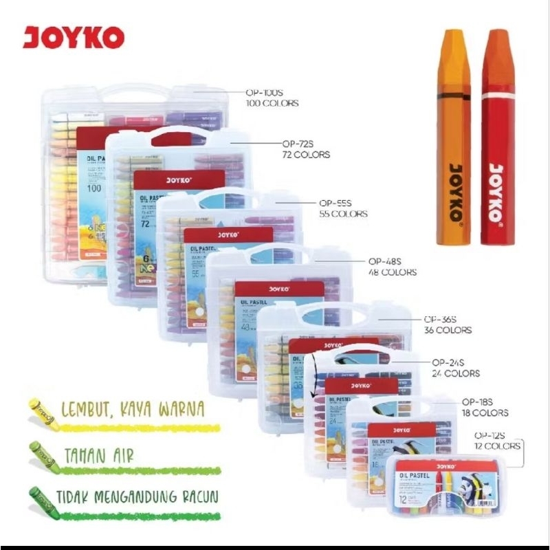 

Crayon Krayon Minyak Oil Pastel Joyko isi 12 sampai 72 warna