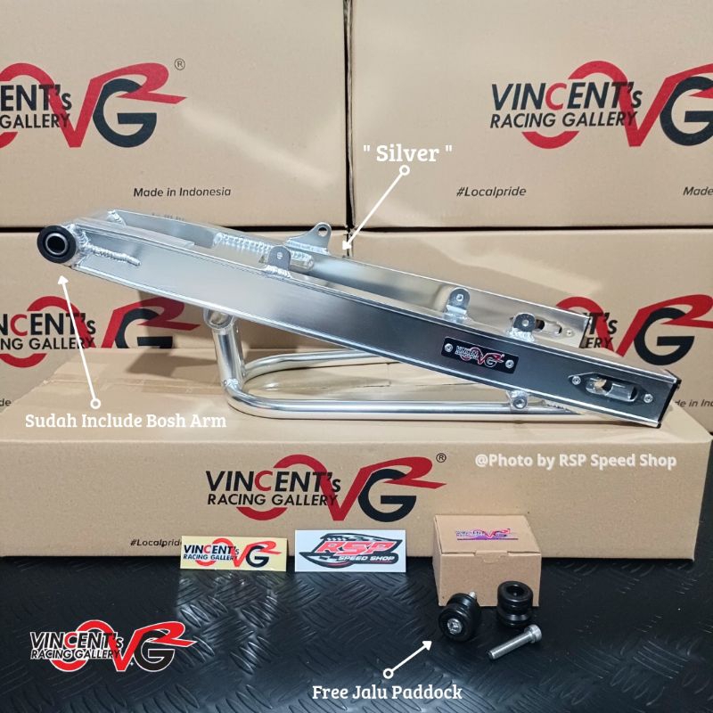 SWING ARM VRG STABILIZER MODEL UNITRACK SILVER NINJA R SS 150 ORIGINAL VINCENT'S RACING GALLERY