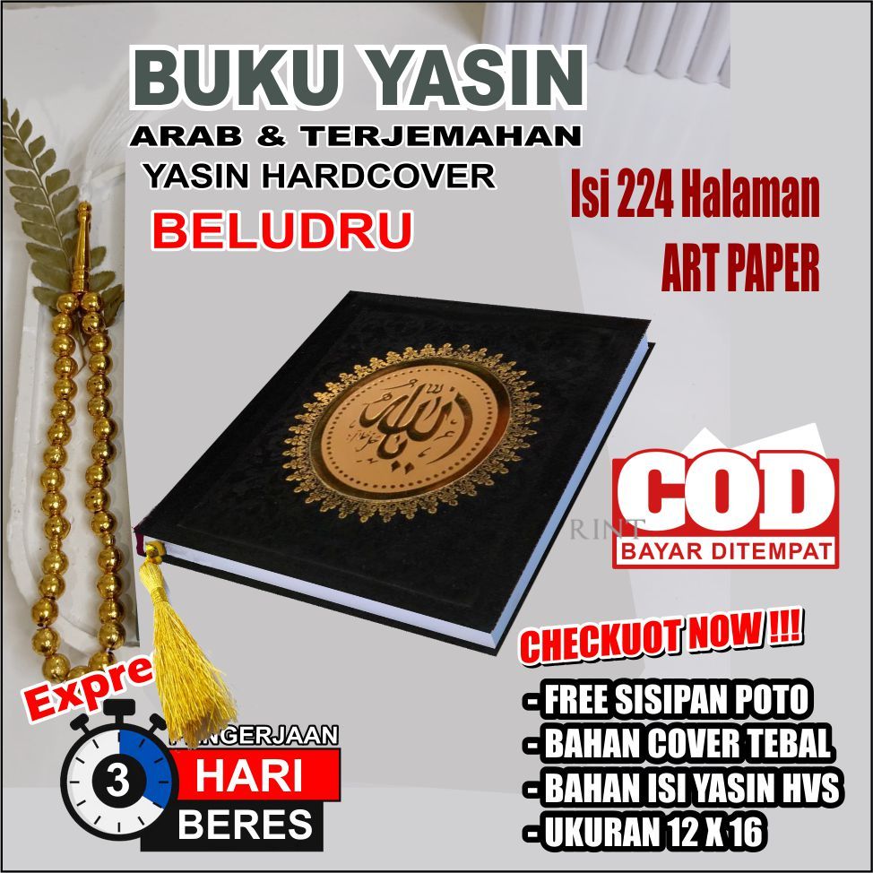 Buku Yasin Hardcover Beludru 224 Halaman