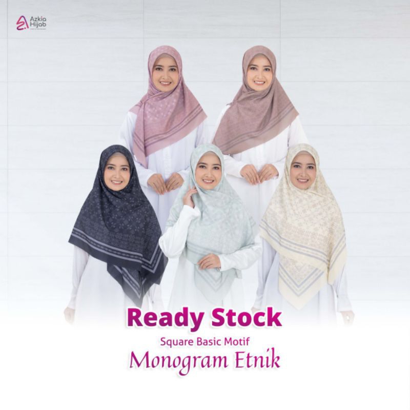 Azkia Hijab - Square Basic Motif (Monogram Etnik)