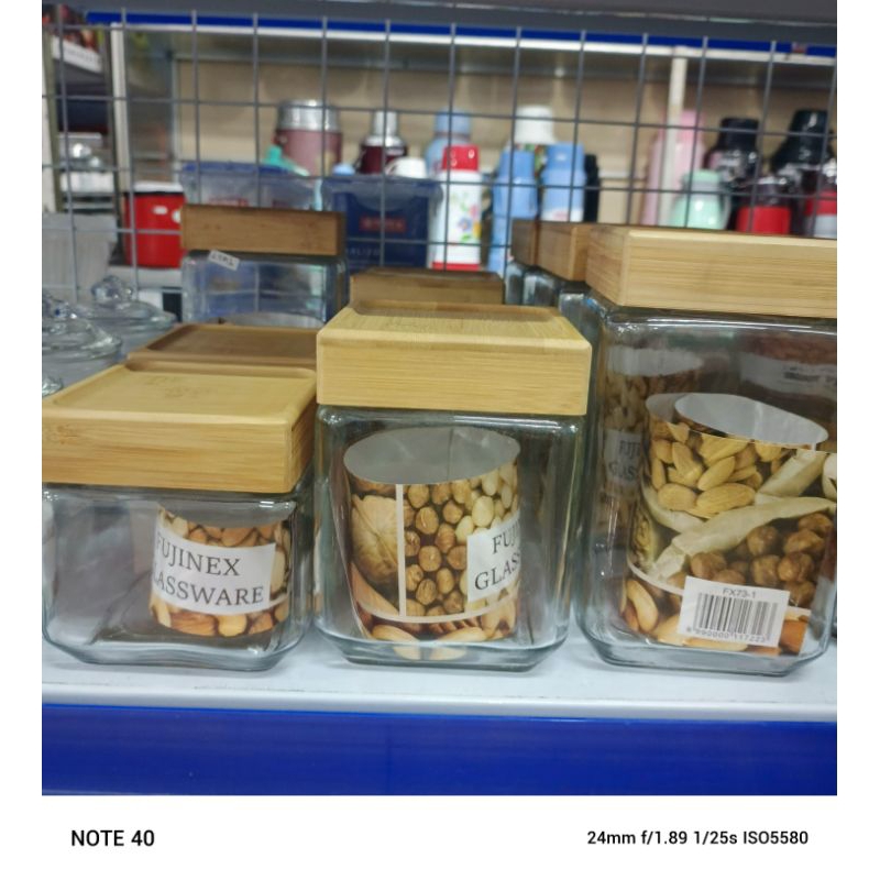 Toples lebaran estetik Toples kotak tutup kayu fujinex toples kedap udara